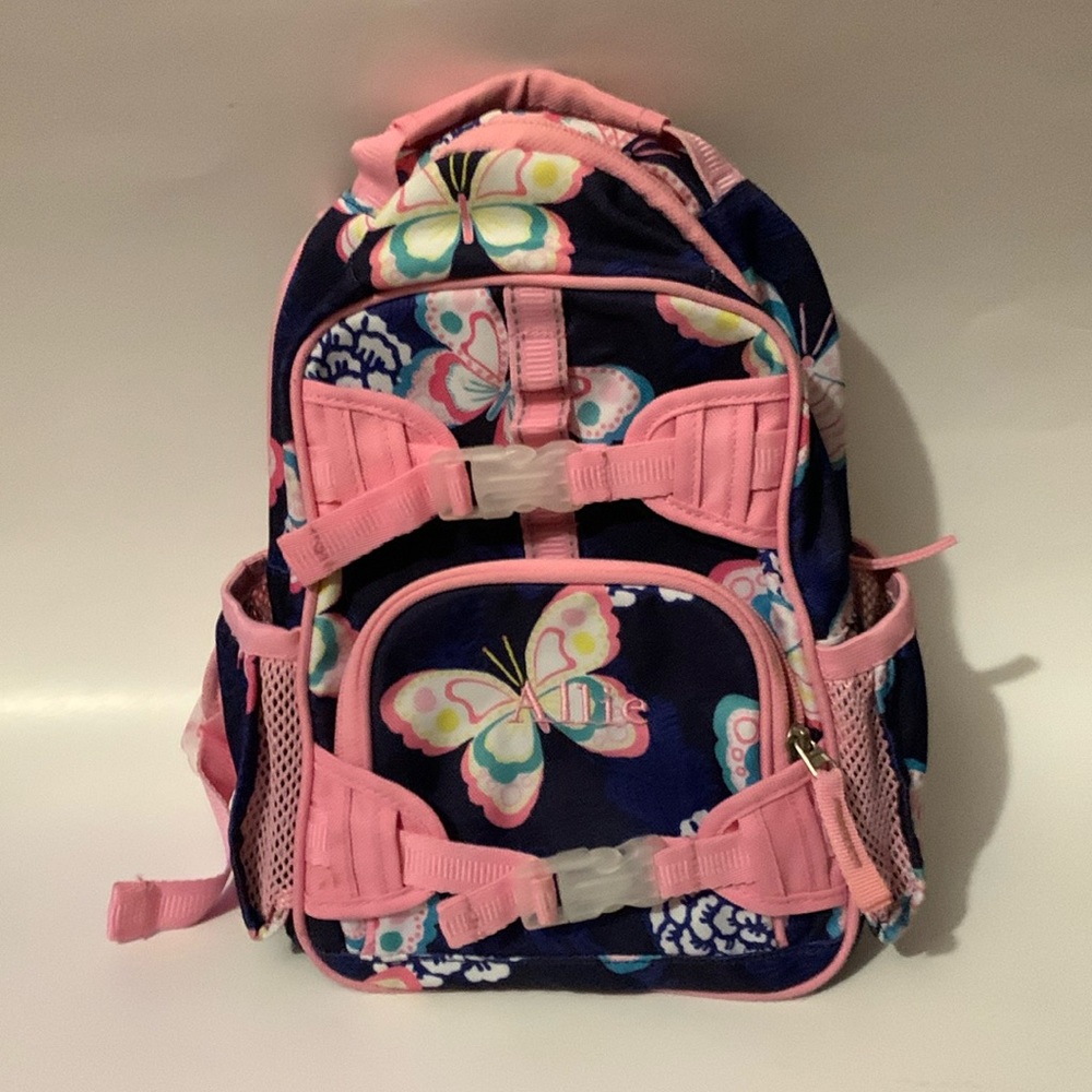 Pottery Barn Kids Mackenzie Backpack for toddlers, this is butterflies / Navy
